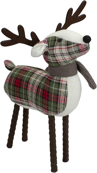 Northlight Standing Plaid Reindeer Christmas Decoration - 13.5" - Red, Green and Brown | Amazon (US)