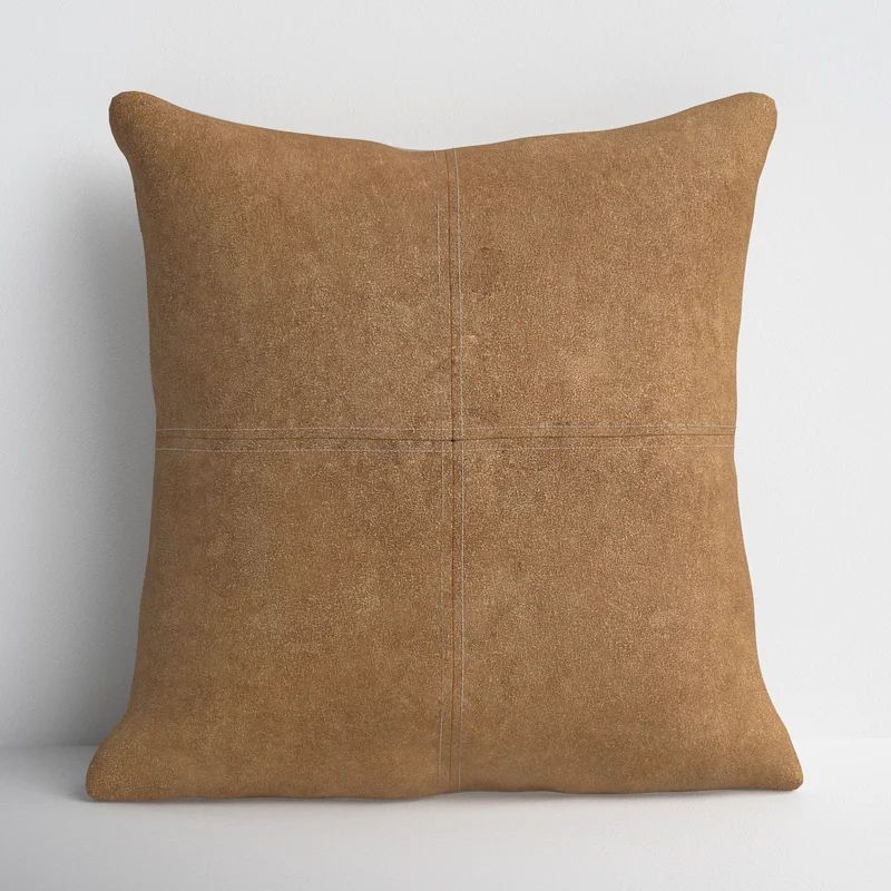 Fosette Leather/Suede Throw Pillow | Wayfair North America