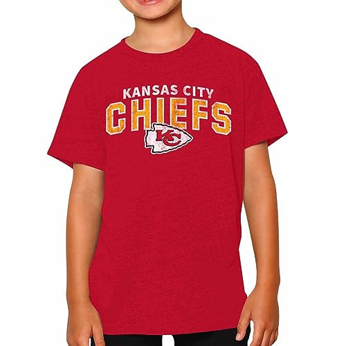 Team Fan Apparel NFL Youth Starting Fresh Tee- Pro Football Tag-Less T-Shirt for Boys & Girls - Football Tee - Game Day Apparel - (Kansas City Chiefs - Red, Small) | Amazon (US)