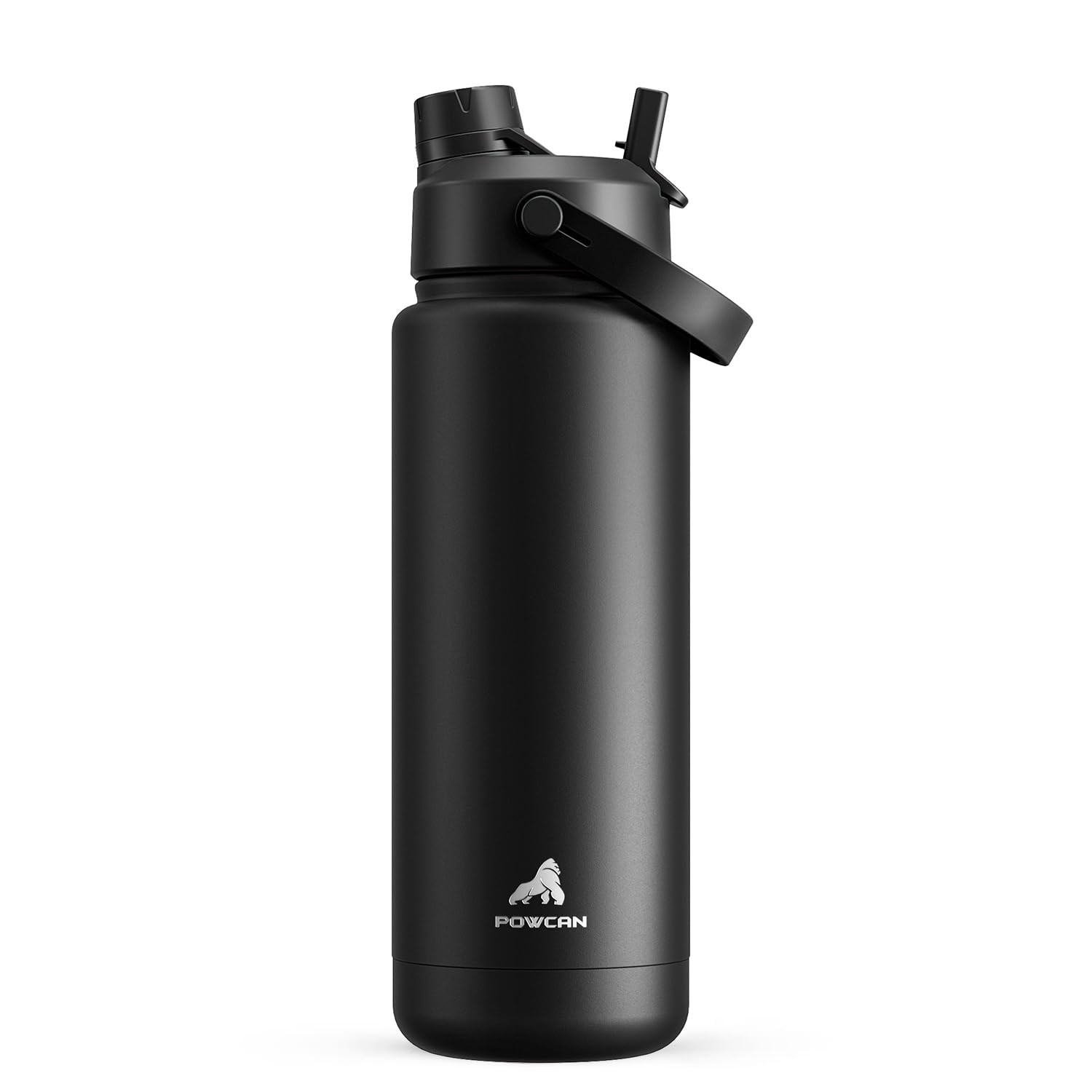 POWCAN 32 oz Insulated Water Bottle with 2-in-1 Straw and Spout Lid, Keep Cold 24H, Leak-Proof, B... | Amazon (US)