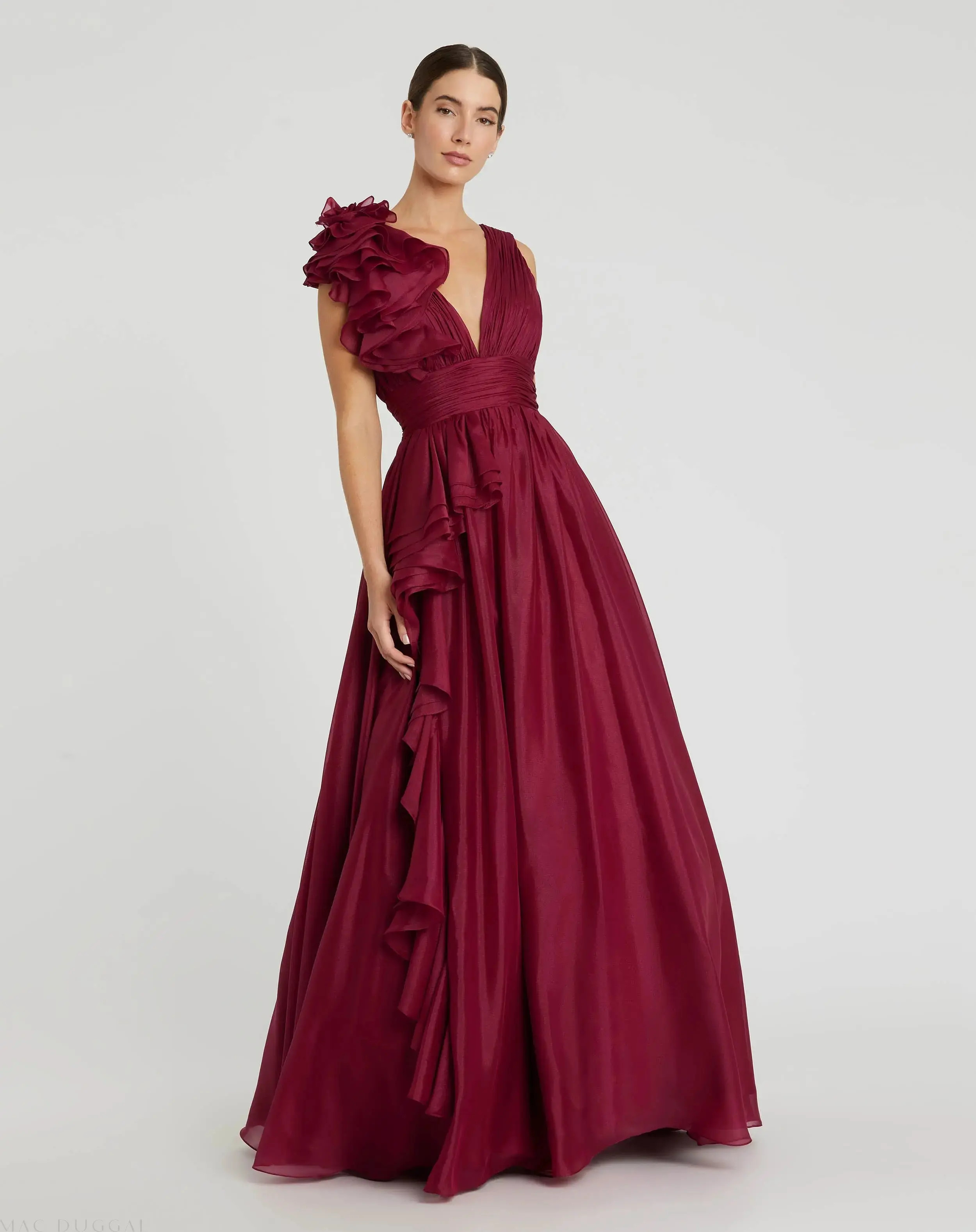 Ruffle Detailed Evening Dress | Mac Duggal