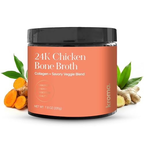 Kroma’s 24K Chicken Bone Broth Powder - 10 Servings 1 Jar – Organic Protein-Rich Bone Stock – Instant Packaged Broths for Joint Health — 24K Chicken Protein Powder for Gut Health & Daily Wellness | Amazon (US)