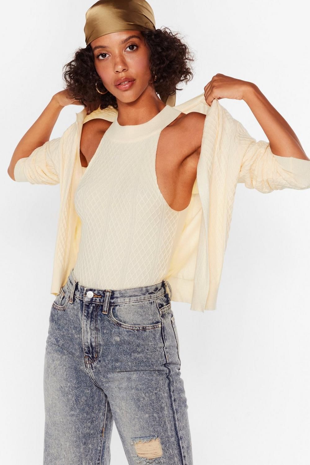 Cards on the Cable Knit Cardigan and Top Set | NastyGal (US & CA)