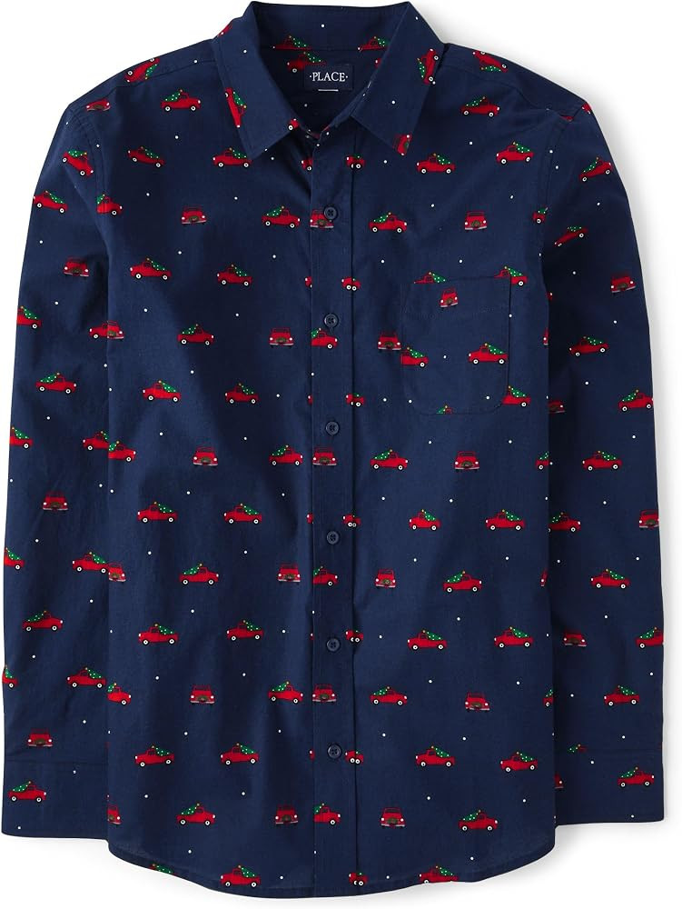The Children's Place Men's Long Sleeve Button Up Shirt | Amazon (US)