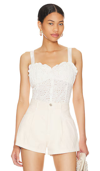 Ella Eyelet Top in Coconut Milk | Revolve Clothing (Global)