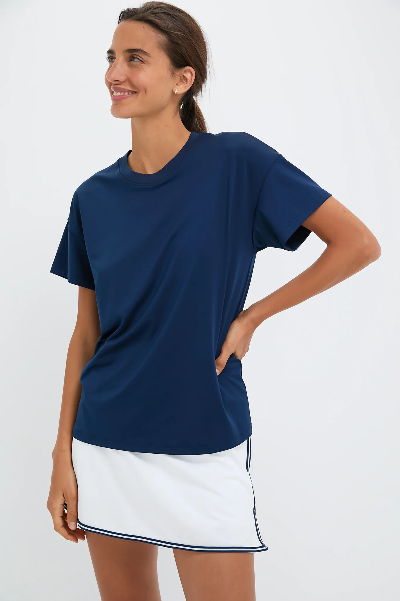 Navy Short Sleeve Performance Jersey Ryan Boyfriend Tee | Tuckernuck (US)