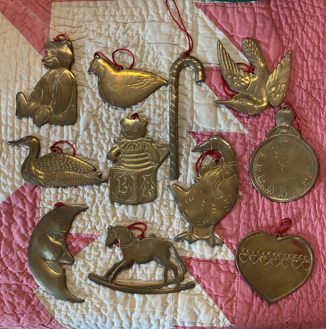 Vintage Brass Ornaments 1980s SOLID Brass Victorian Inspired Teddy Bear Jack in the Box Christmas... | Etsy (US)