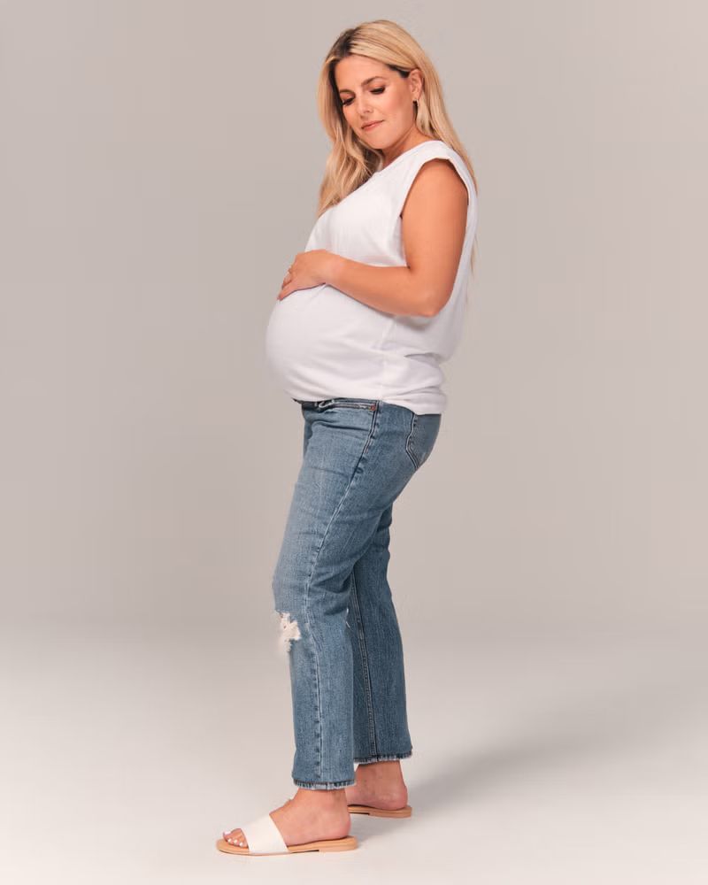 Maternity Ankle Straight Jean | Abercrombie & Fitch (US)