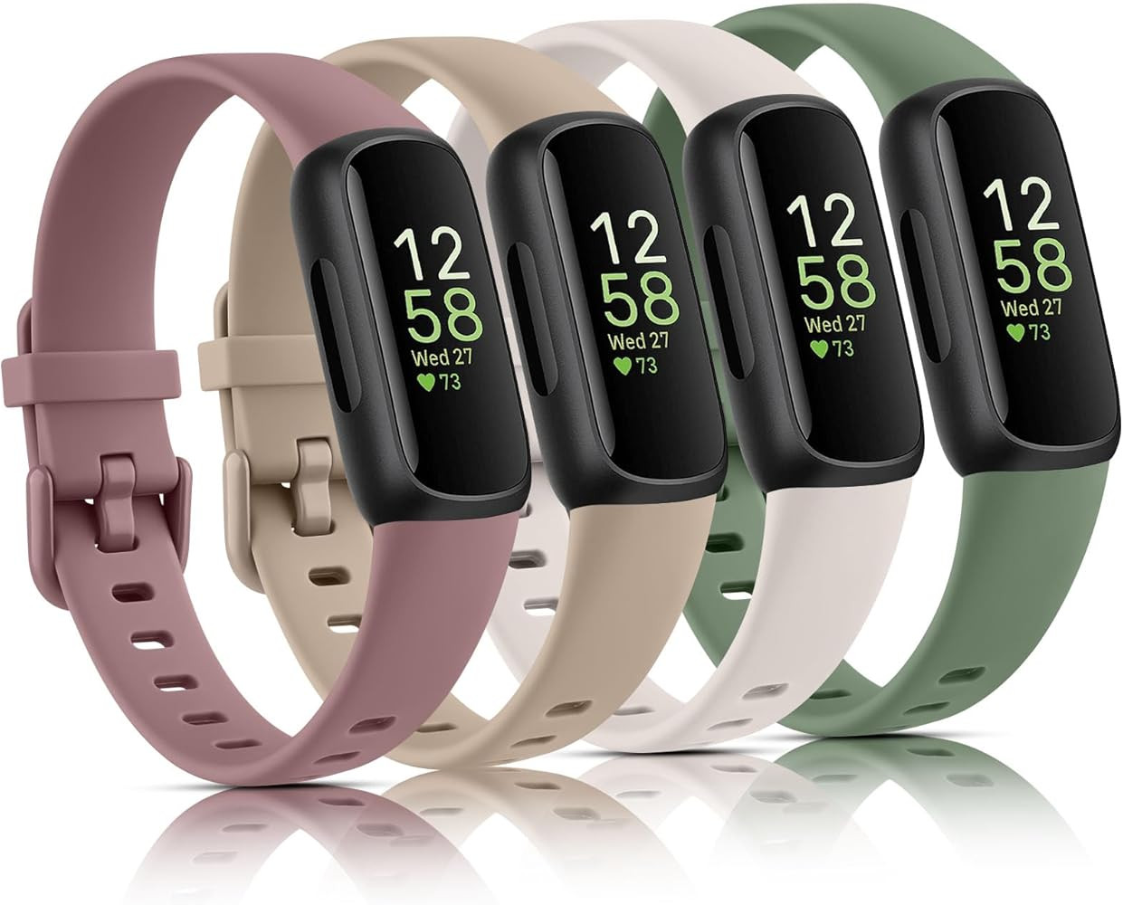 Vancle 4 Pack Bands Compatible with Fitbit Inspire 3 Bands for Women Men, Sport Silicone Adjustab... | Amazon (US)