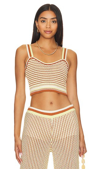 Crochet Tank in Off White, Faded Lime & Coconut | Revolve Clothing (Global)