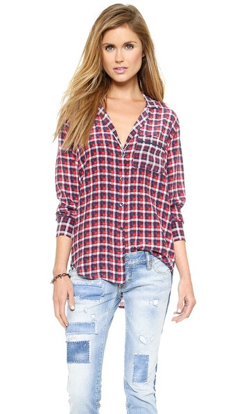 Mixed Plaid Keira Blouse | Shopbop