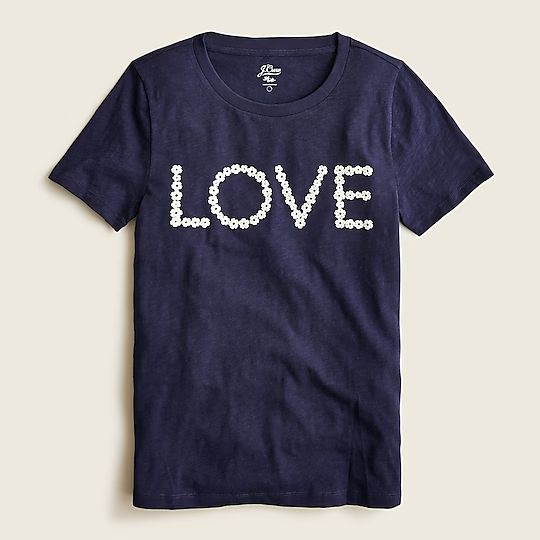 Flower love crewneck T-shirt | J.Crew US