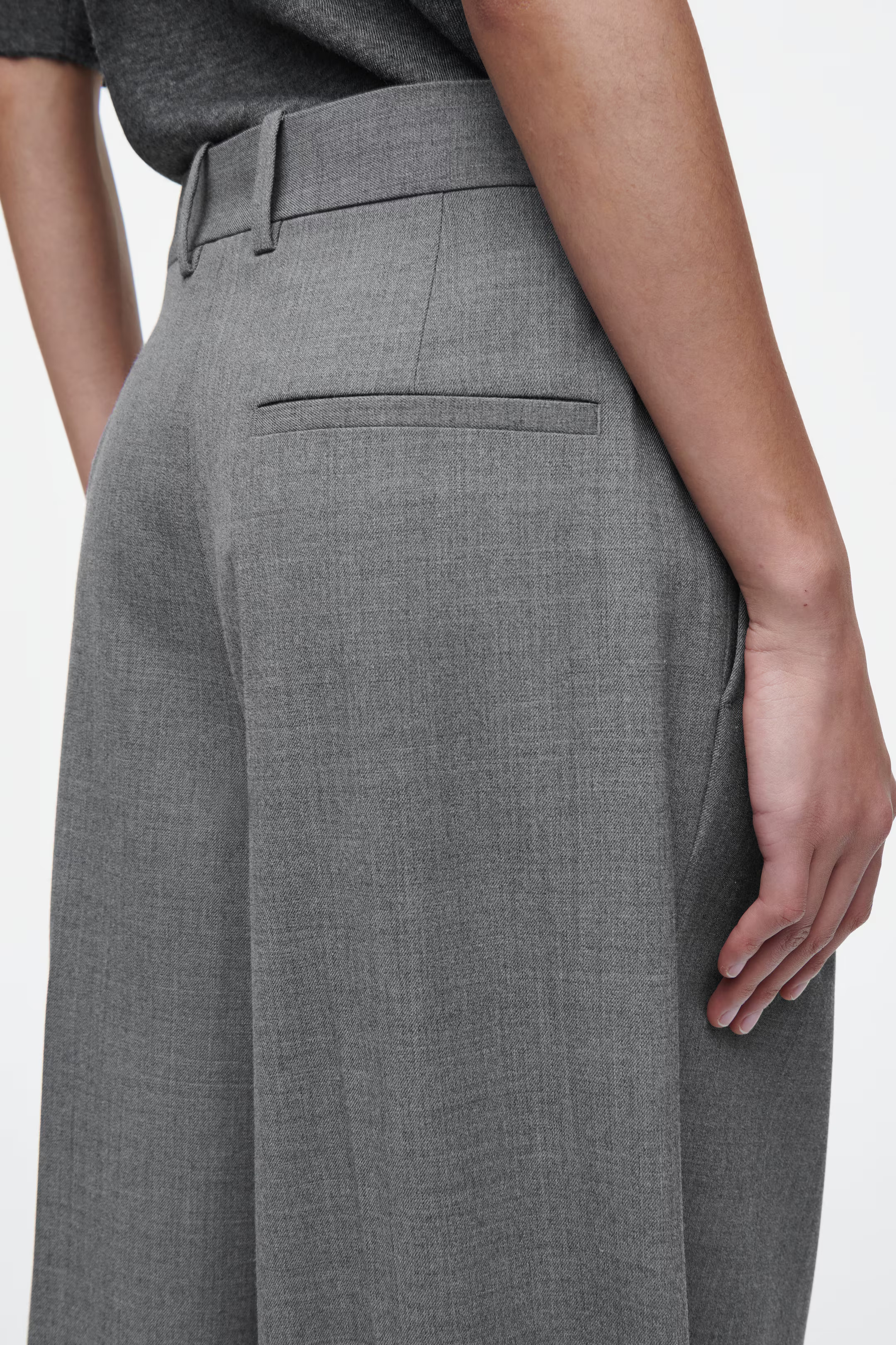 RELAXED TWILL WIDE-LEG PANTS - GREY | COS | COS (AU)