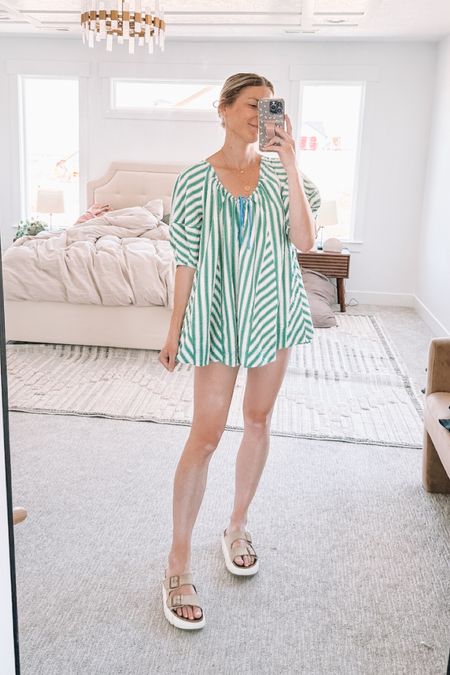 I love this romper so much - looks like a mini dress but it’s actually shorts! Wearing small, comes in other colors too and it’s just such a fun summer outfit!

#LTKstyletip #LTKfindsunder100 #LTKSeasonal