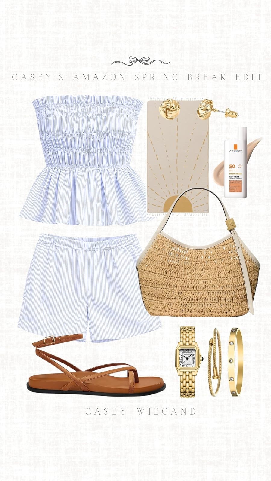 Stylish summer essentials! Loving this striped top, shorts, and sun protection. Perfect for a beach day. #SummerStyle #BeachReady

#LTKootd #LTKSeasonal #LTKSpringSale