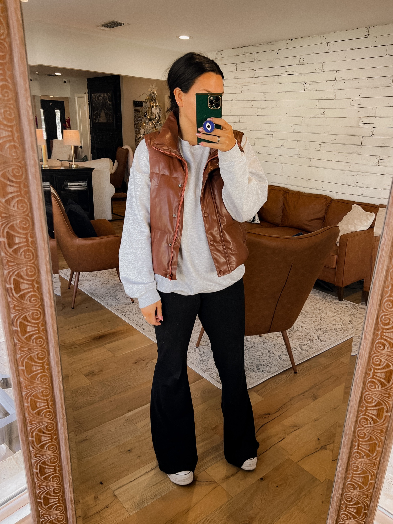Cozy winter casual flare leggings
Faux Leather Vest: Large
Sweatshirt: XL (SJ10)
Flare Leggings: Large/Tall
Platform Converse: TTS

#LTKshoecrush #LTKunder50 #LTKstyletip
