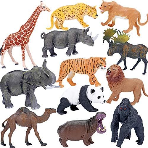Safari Animals Figures Toys, Realistic Jumbo Wild Zoo Animals Figurines Large Plastic African Jun... | Amazon (US)