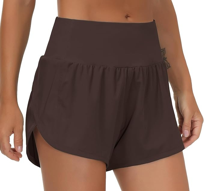 THE GYM PEOPLE Womens High Waisted Running Shorts Quick Dry Athletic Workout Shorts with Mesh Lin... | Amazon (US)