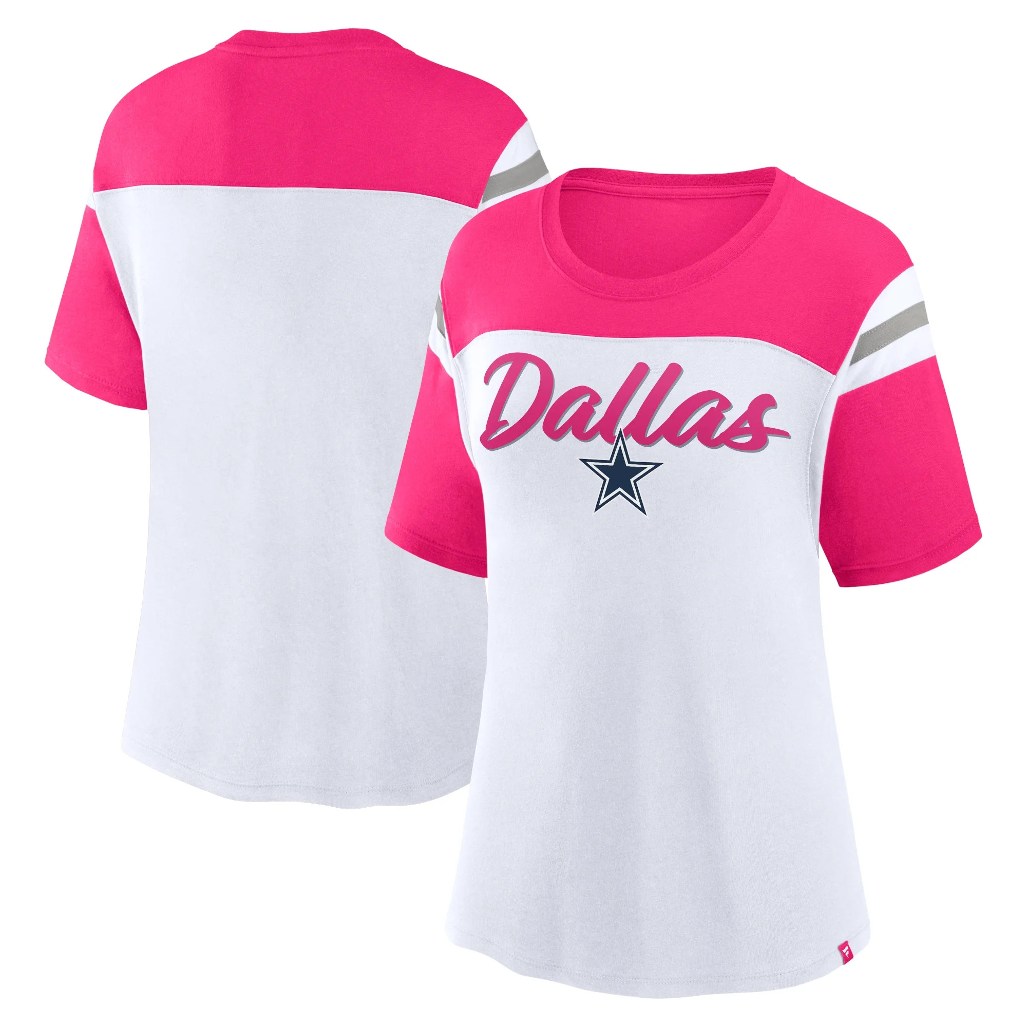 Women's Fanatics White/Pink Dallas Cowboys Cheer Chant Fashion T-Shirt | Walmart (US)