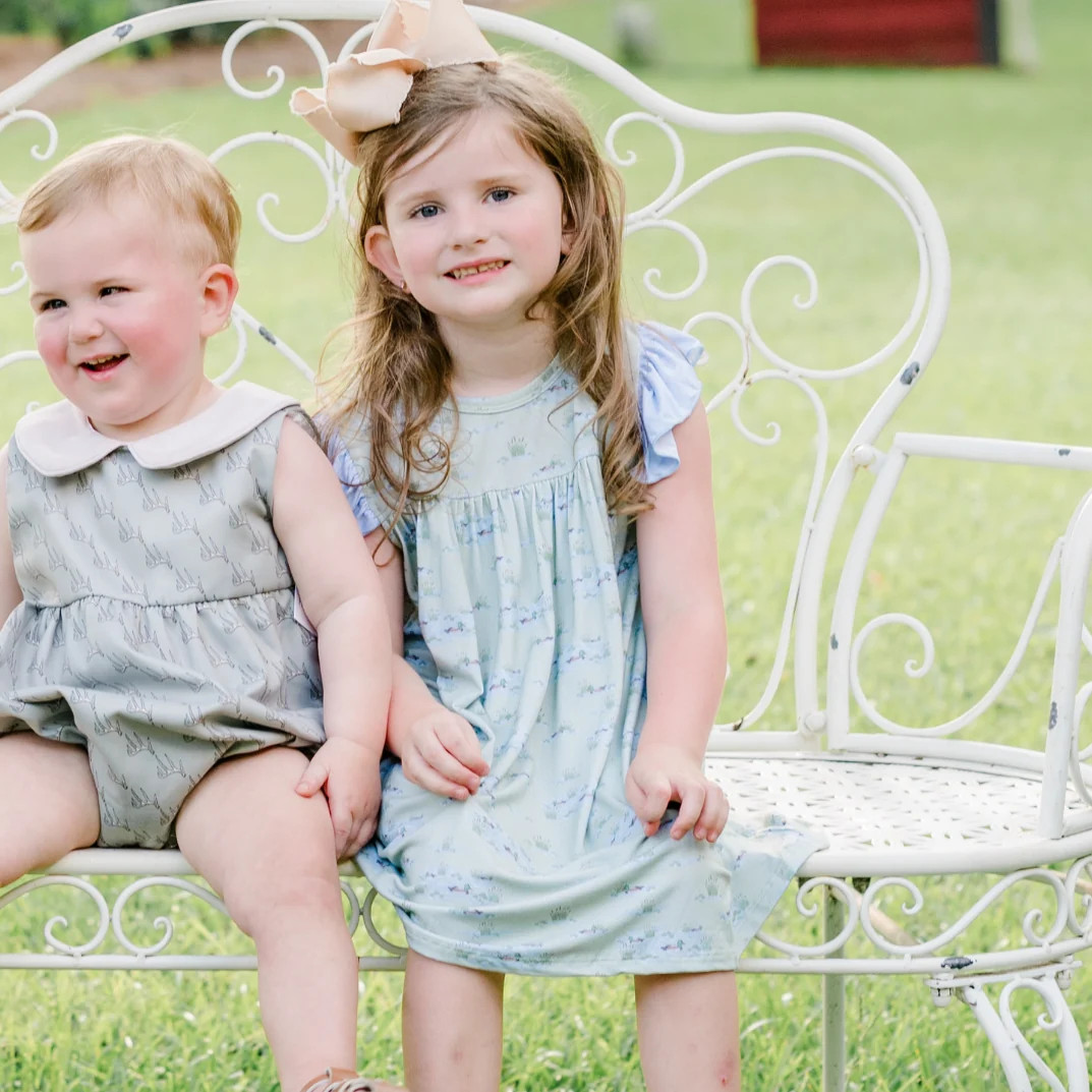Mary Oliver Duck Marshland Play All Day Flutter Sleeve Dress | Southern Heritage-Down Olustee