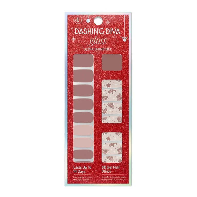 Dashing Diva GLOSS, Gel Nail Polish Strips, Gingerbread Gentleman, Includes 32 strips - Walmart.c... | Walmart (US)