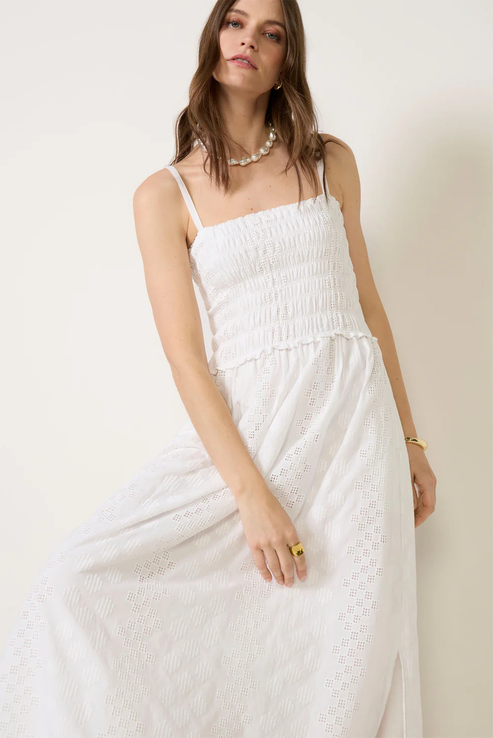 Kyleah Geo Eyelet Dress | Evereve