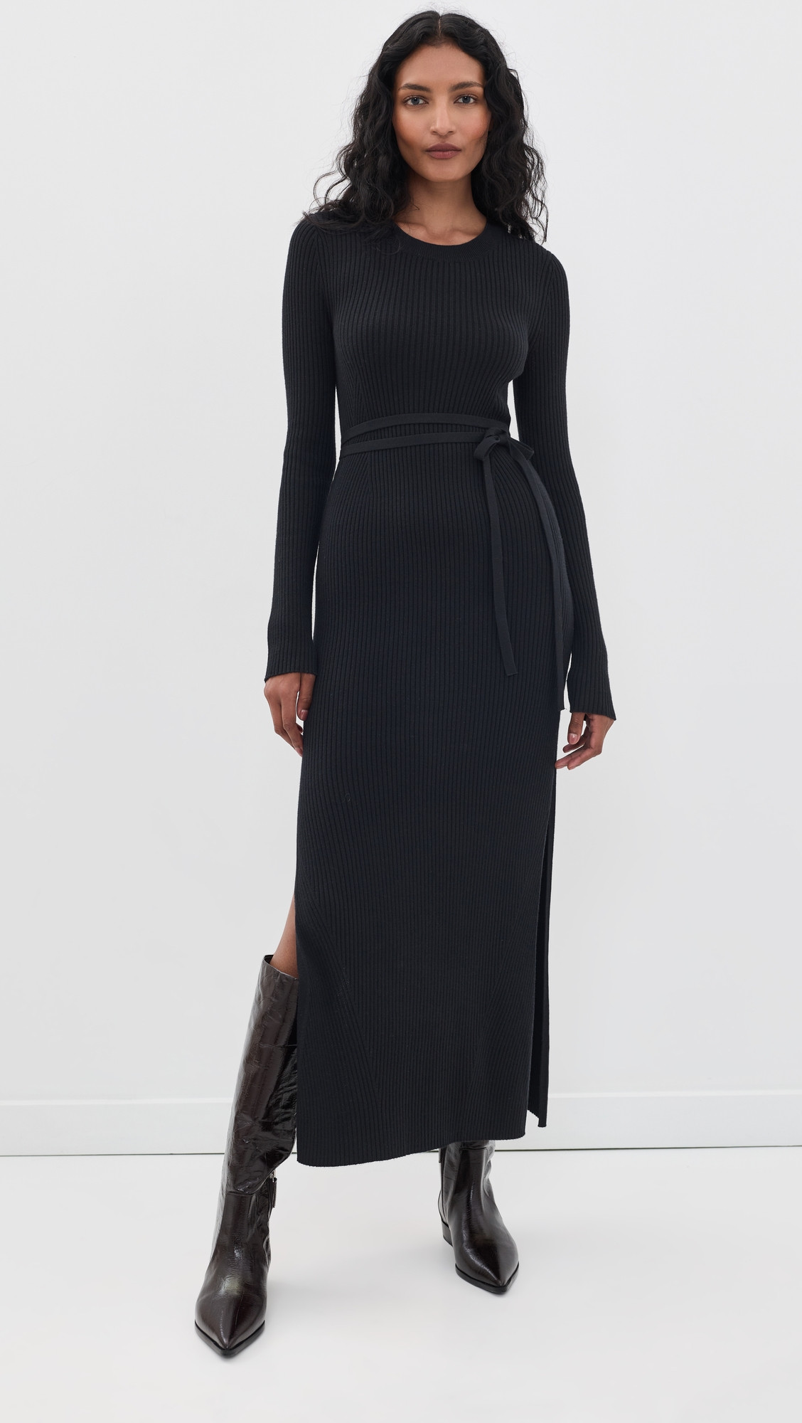 Splendid Georgie Maxi Sweater Dress Black L | Shopbop