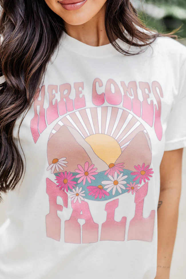 Here Comes Fall Ivory Graphic Tee | Pink Lily