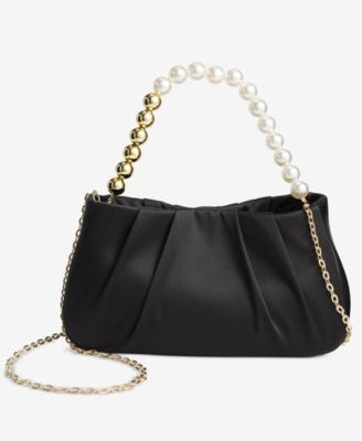 I.n.c. International Concepts Imitation Small Pearl Handle Handbag, Macy's Exclusive - Black | Macy's