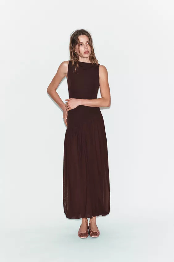 LONG TULLE COMBINATION DRESS | Zara US