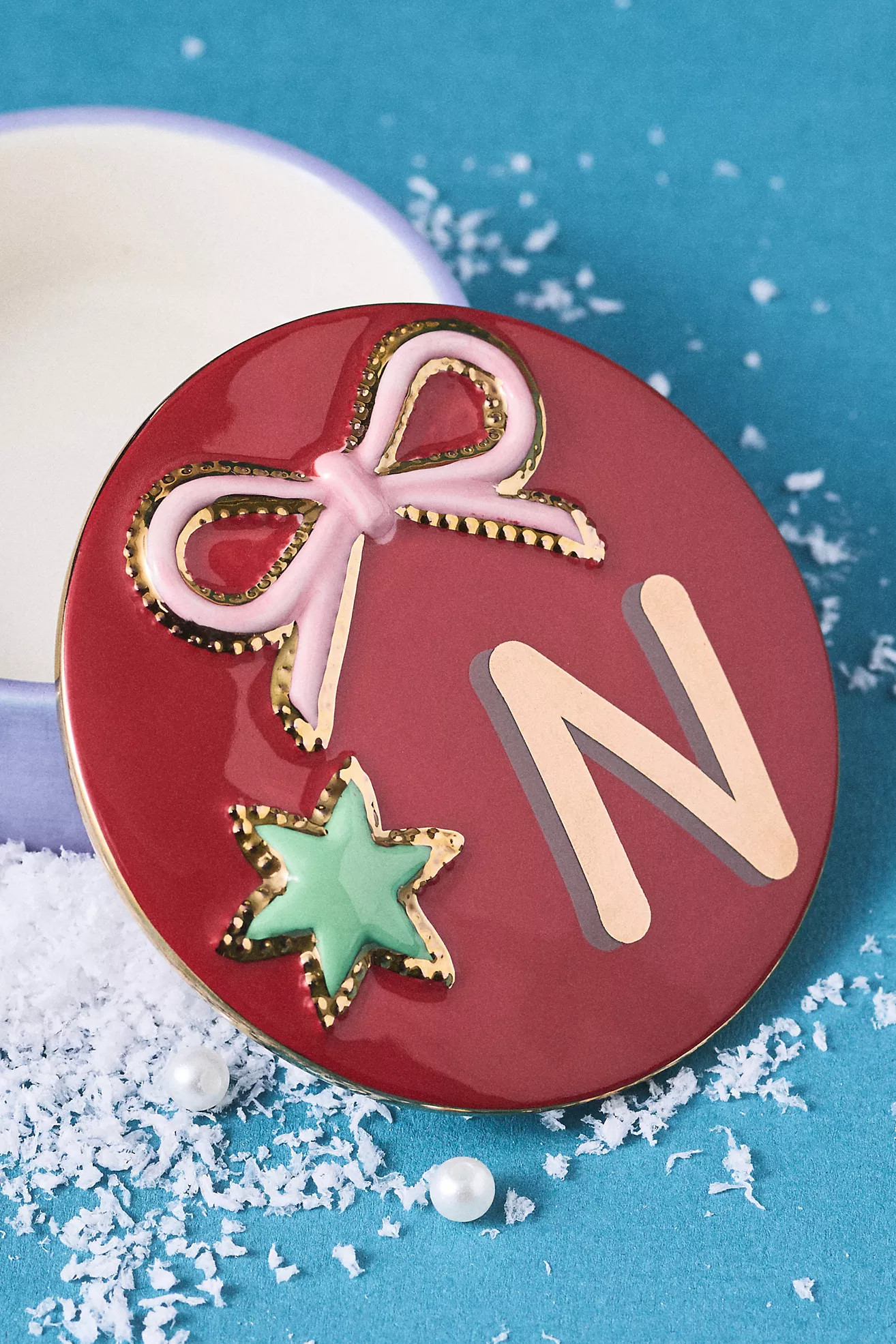 Handpainted Stoneware Monogram Trinket Box | Anthropologie (US)