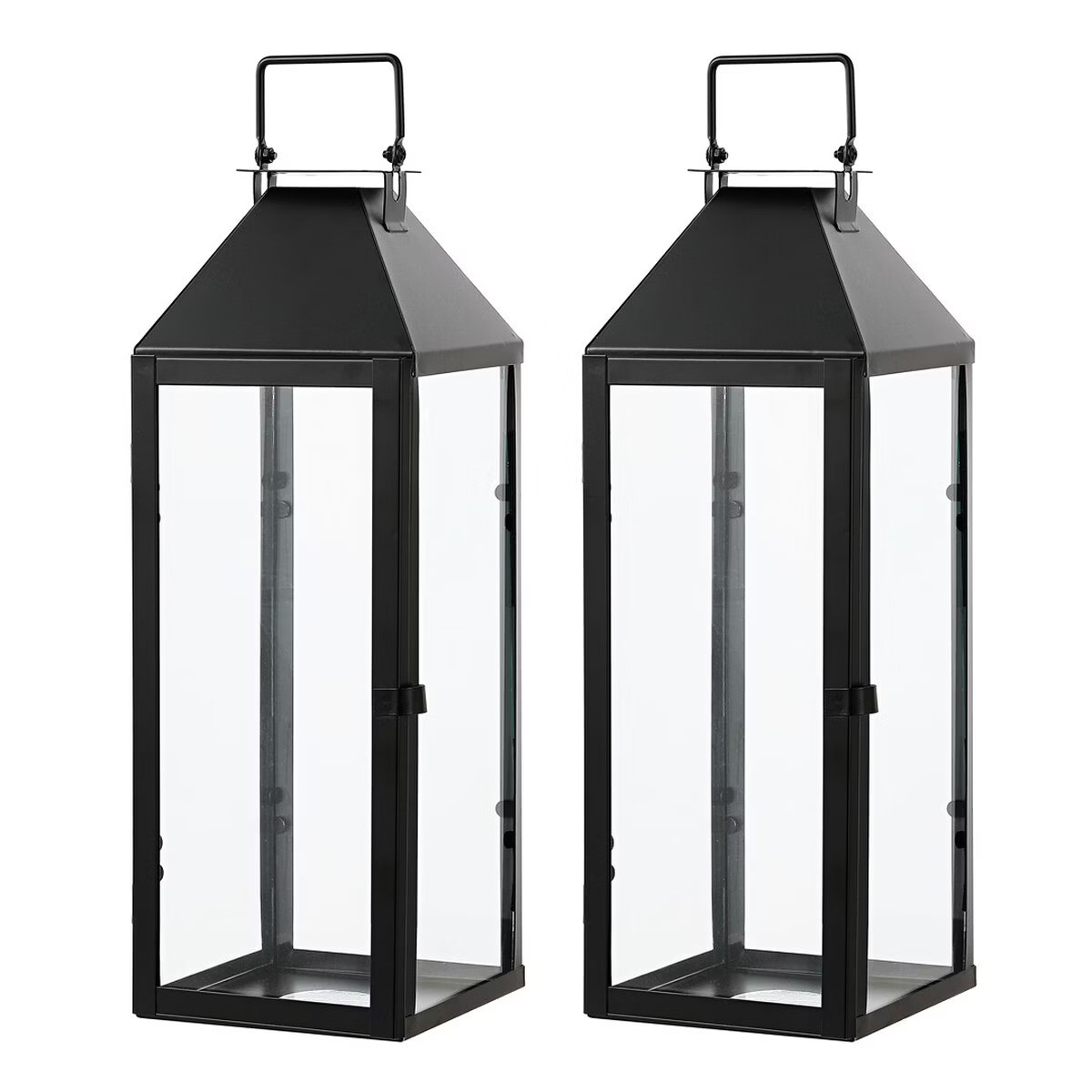Ruane Outdoor Lantern (Set of 2) - Black/Clear - Safavieh. | Target