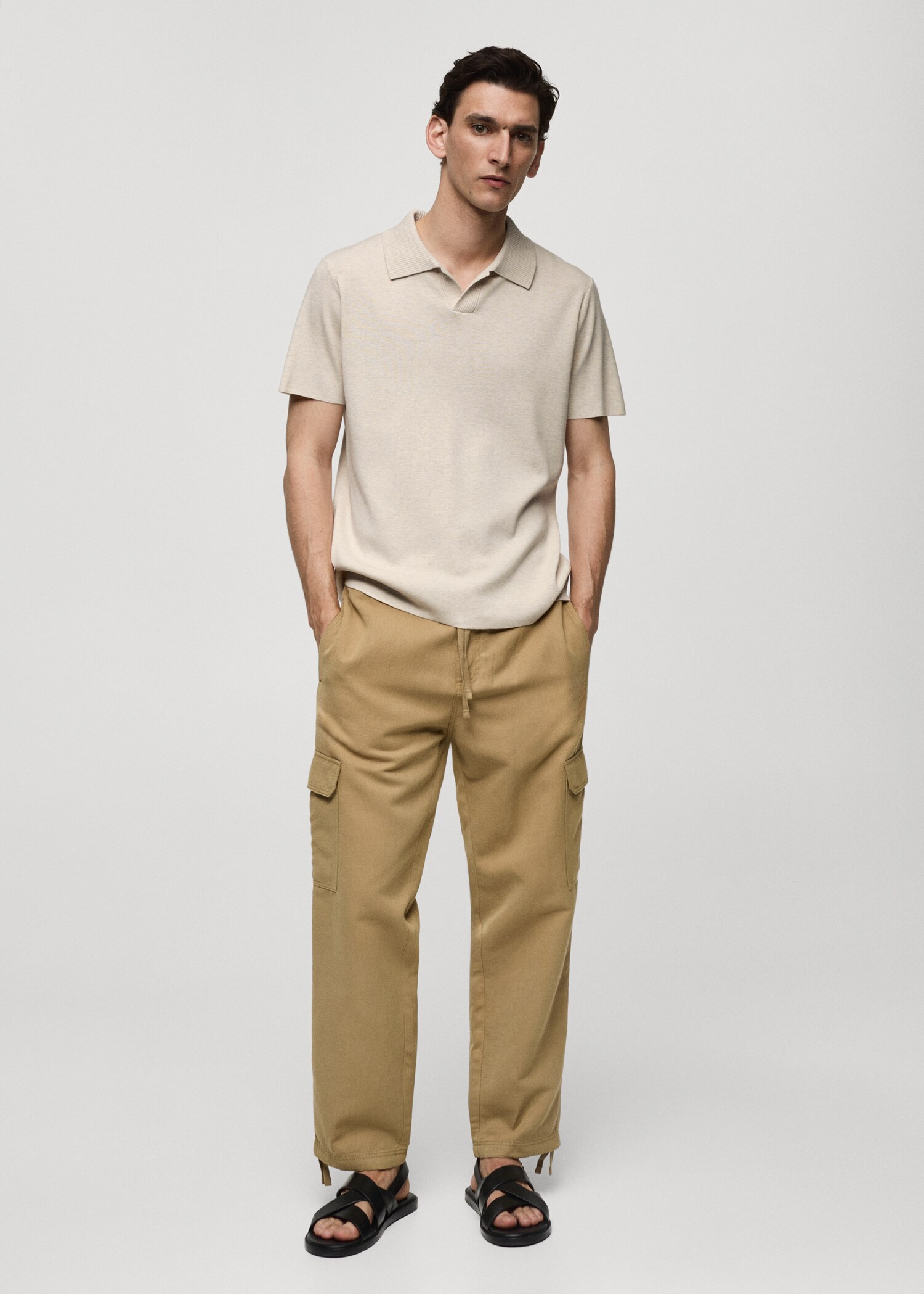 Textured knitted cotton polo shirt - Man | MANGO USA | MANGO (US)