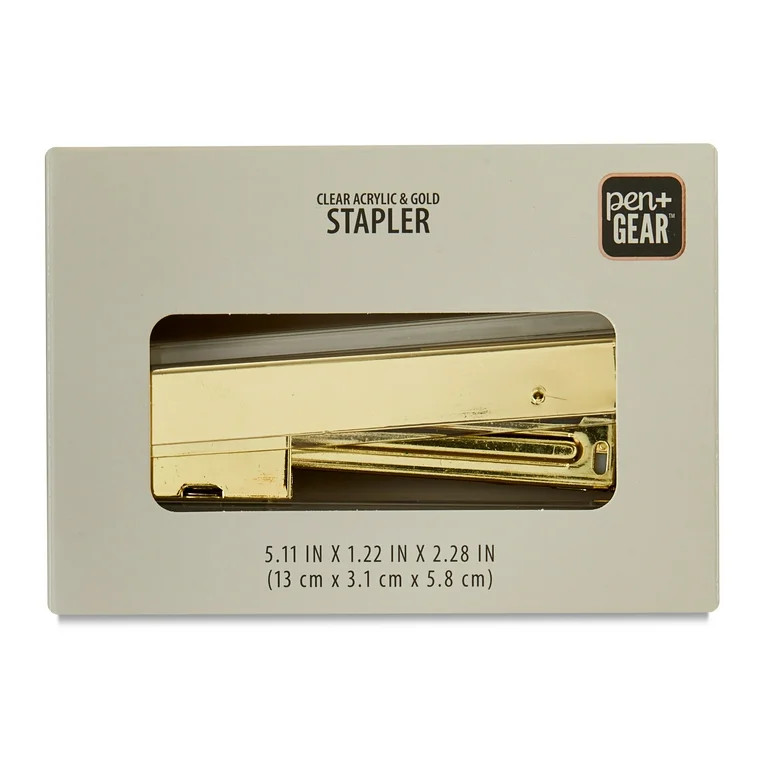Pen+Gear Acrylic Stapler, Gold Color, 20 Sheet Capacity, Multi-Function Hand Stapler | Walmart (US)