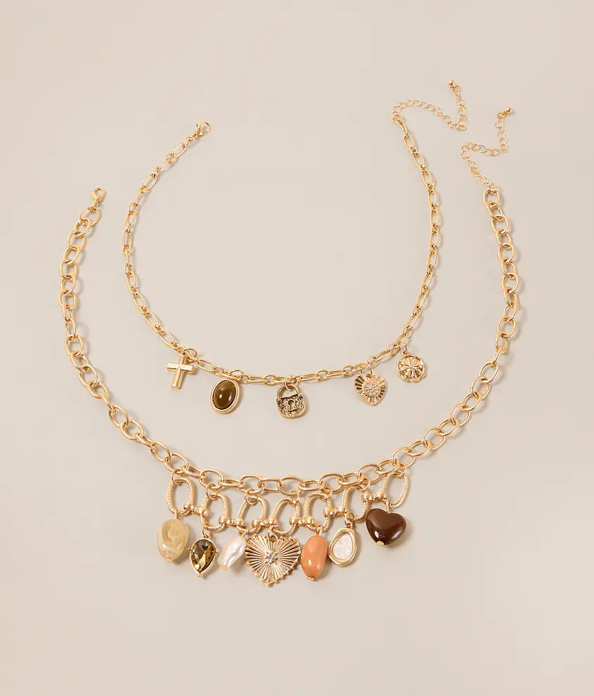 2 Pack Charm Necklace Set | Buckle