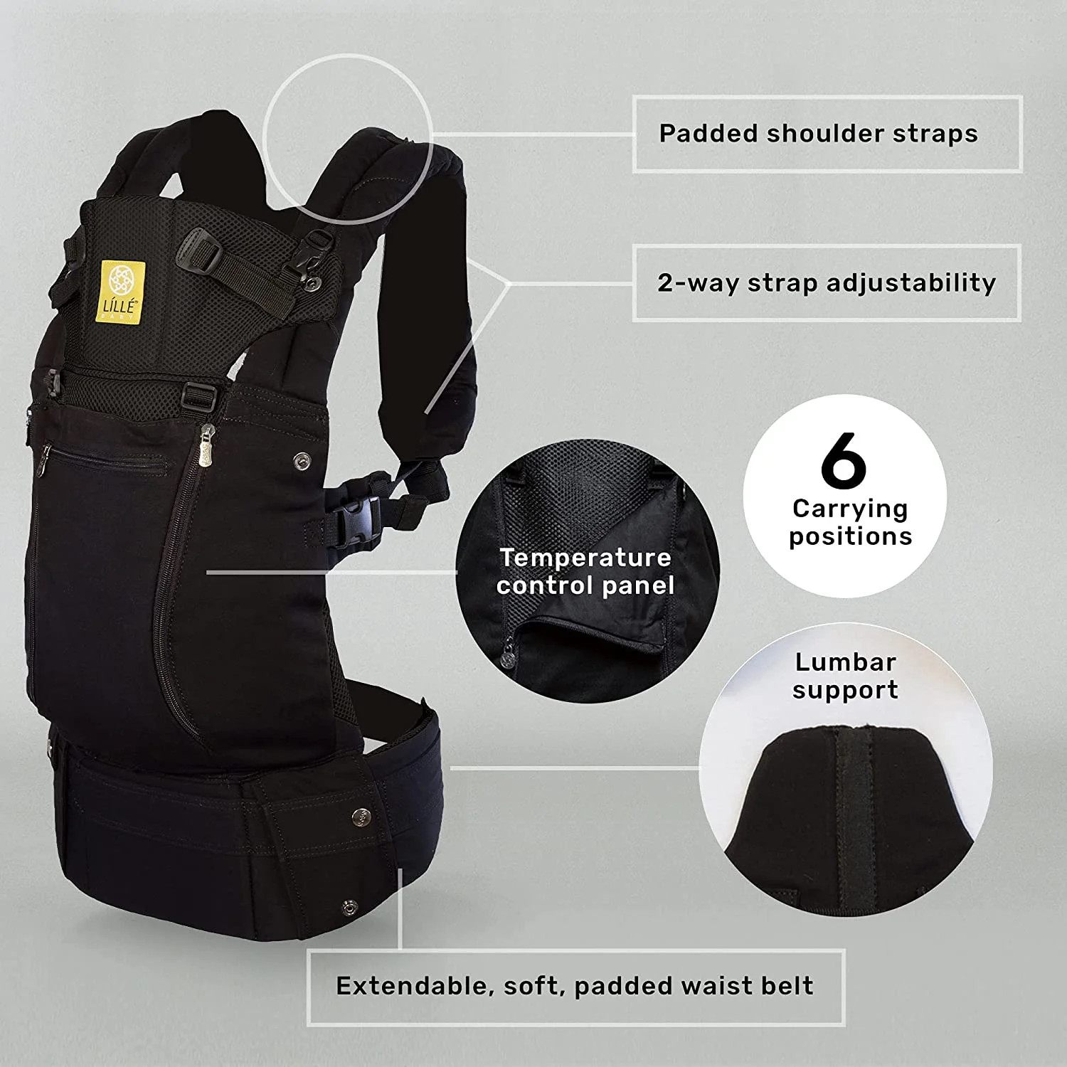 L LL baby Complete All Seasons Ergonomic 6-in-1 Baby Carrier Newborn to Toddler - with Lumbar Sup... | Walmart (US)