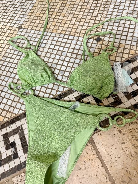 Love this metallic green! #bikini #swimsuit #beachvacation 