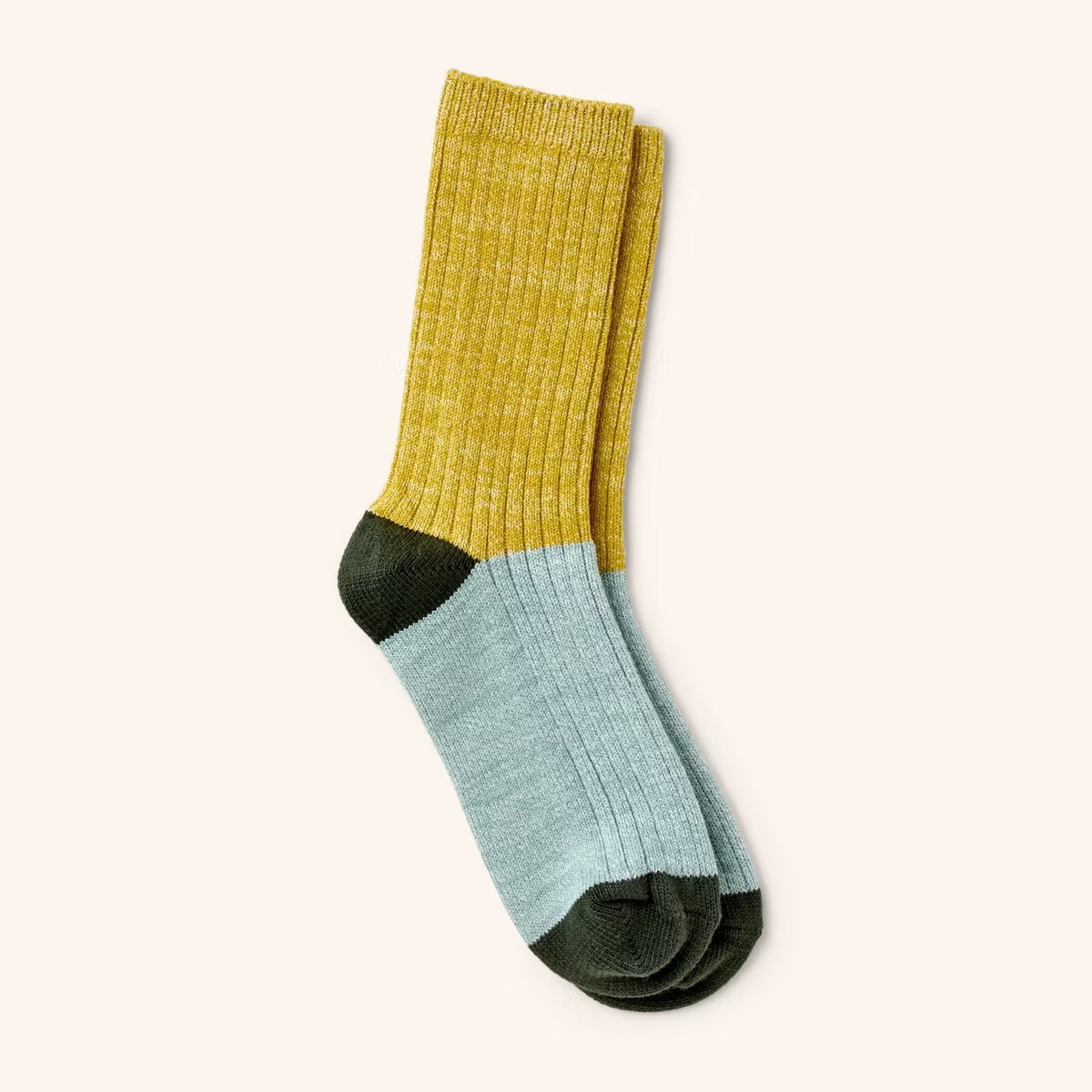 Adult Colorblock Crew Socks - Woolrich x Target Gold/Sage | Target