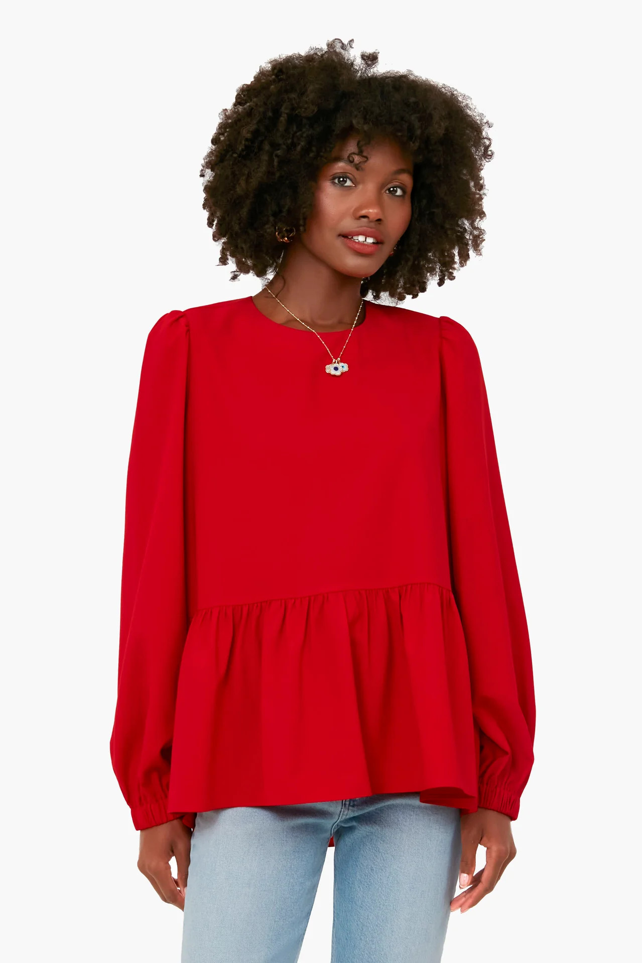 Red Carlota Peplum Blouse | Tuckernuck (US)