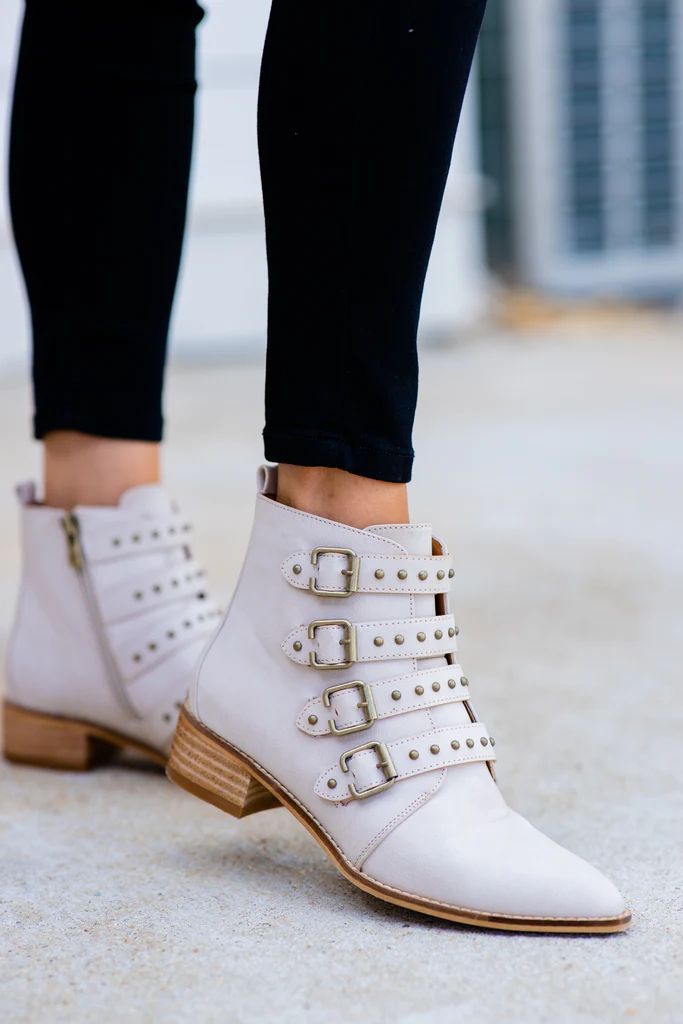 Stone Cold Ice White Buckle Booties | The Mint Julep Boutique
