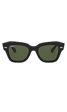 Ray-Ban State Street in Black & G-15 Green from Revolve.com | Revolve Clothing (Global)