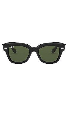 Ray-Ban State Street in Black & G-15 Green from Revolve.com | Revolve Clothing (Global)