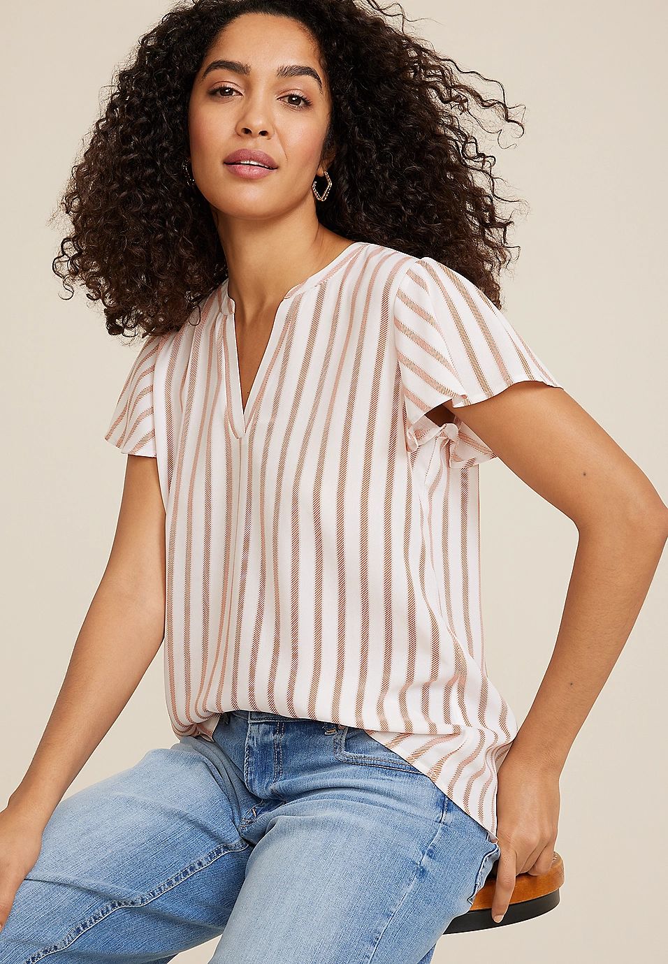 Atwood Flutter Sleeve Blouse | Maurices