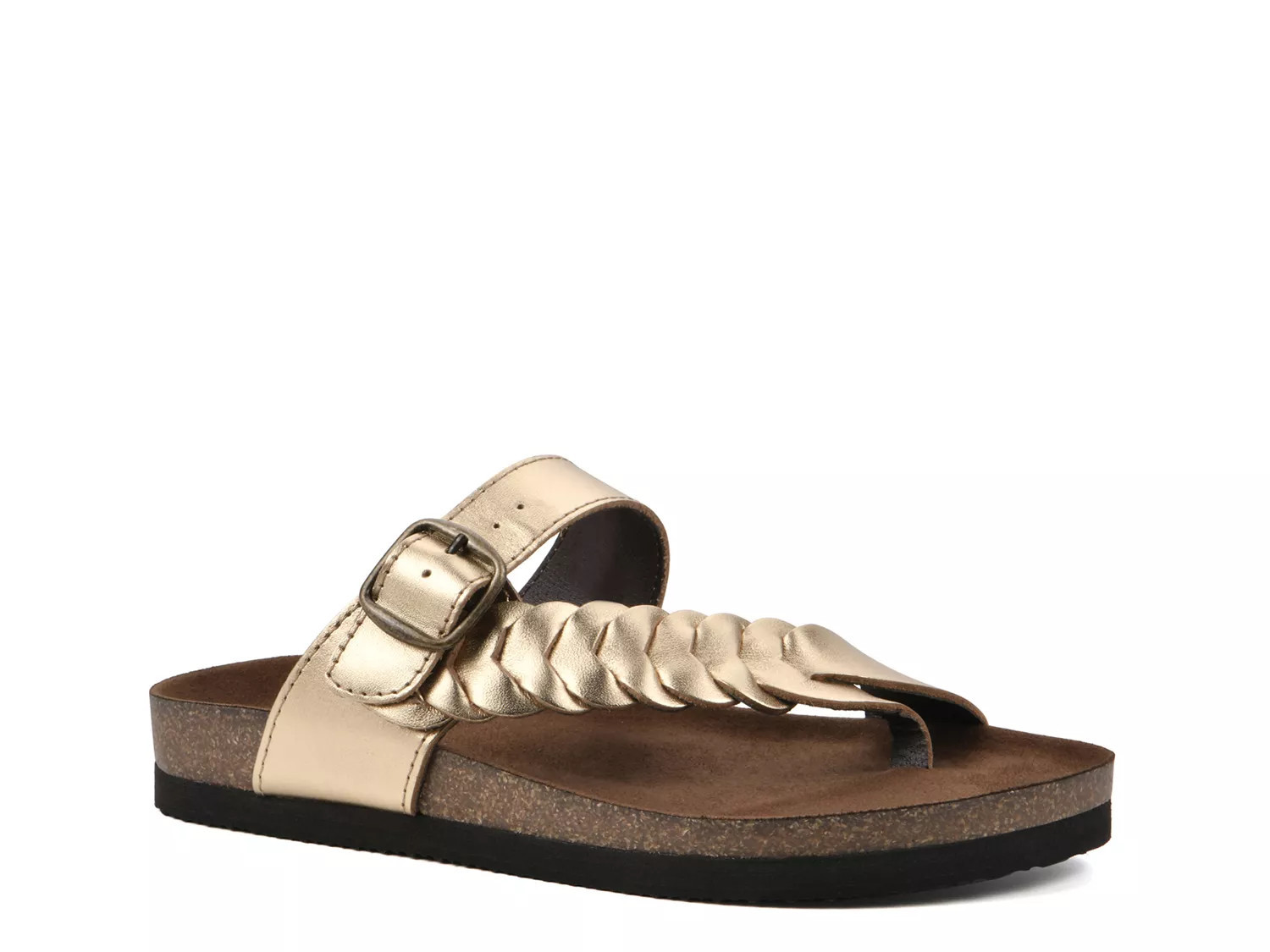 White Mountain Happier Wedge Sandal | Women's | Antique Gold | Size 9.5 | Sandals | Footbed | DSW