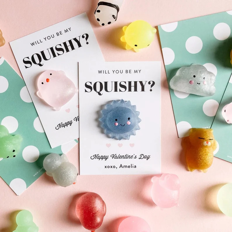PRINTED CARDS Will You Be My Squishy? School Valentines (no toy included) | Etsy (US)
