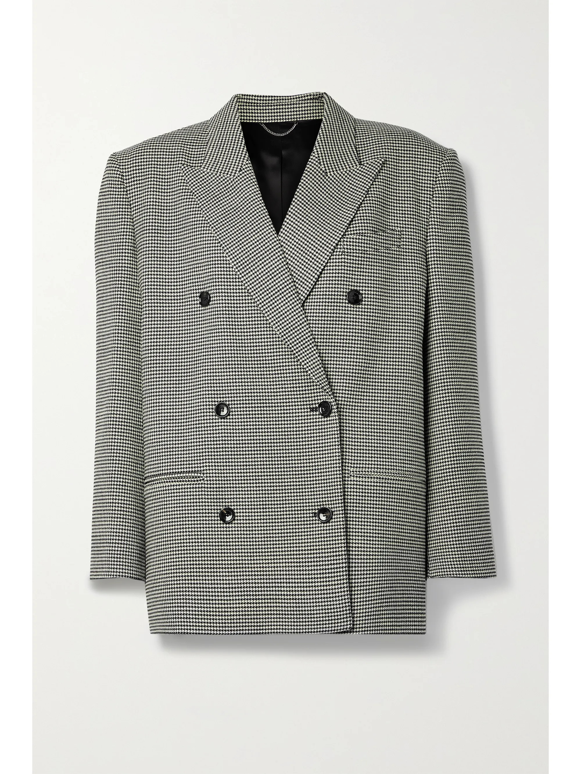 Black Oversized double-breasted houndstooth wool-blend blazer | Magda Butrym | NET-A-PORTER | NET-A-PORTER (UK & EU)