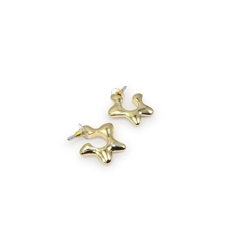 No Boundaries Women's Goldtone Star Earrings | Walmart (US)