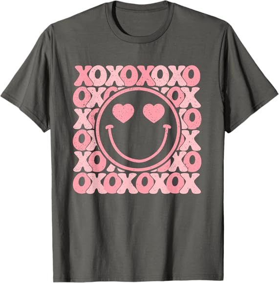 Xoxo Xo Xo Retro Groovy Smile Face Valentine Men Women Kids T-Shirt | Amazon (US)