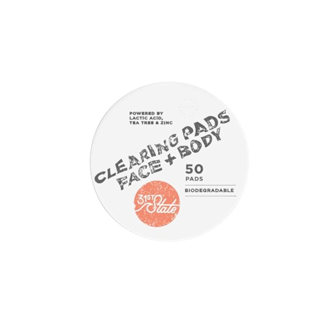 31st State Clearing Pads Face & Body, Teen Acne Wipes. Vegan, Paraben Free, Gluten Free. 50 wipes | Amazon (US)
