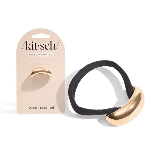 Kitsch Gold Hair Cuffs – Metal Ponytail Cuff for Women – Durable, Elegant Holder for Ponytails, Braids & Updos – Gold Hair Accessory – Small, 1pc | Amazon (US)